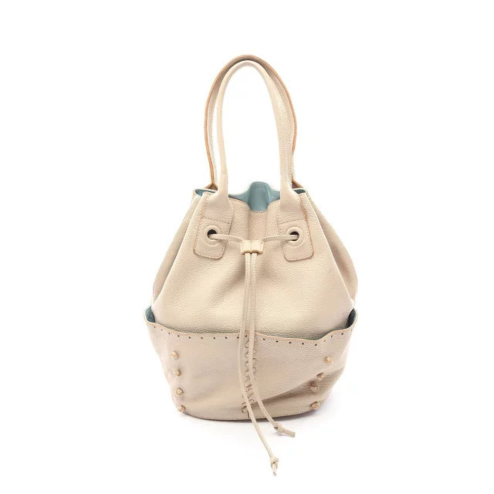 Bottega Veneta drawstring handbag leather Beige Cream